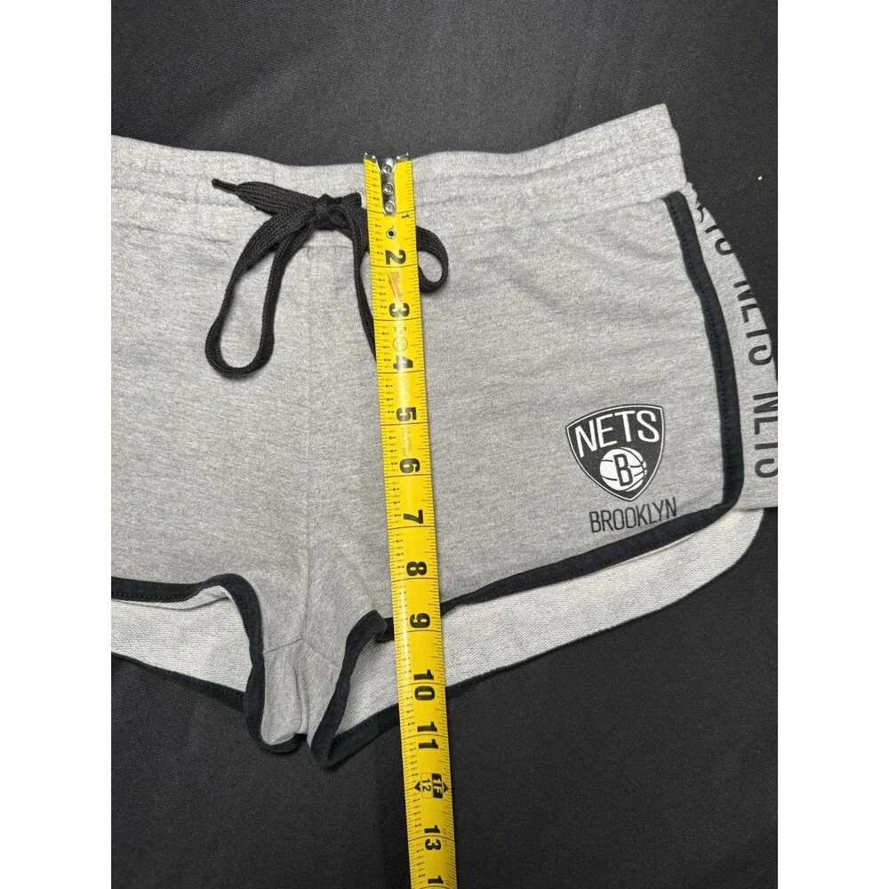 Y2K NBA New York Brooklyn Nets Micro Sweat Shorts Grey Small Basketball Flirty